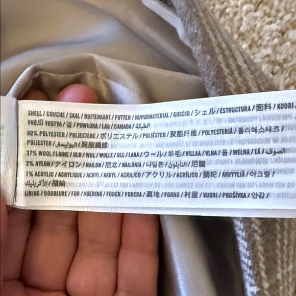 Abercrombie & Fitch Plaid Coat in light Brown and Cream - Picture 5 of 6